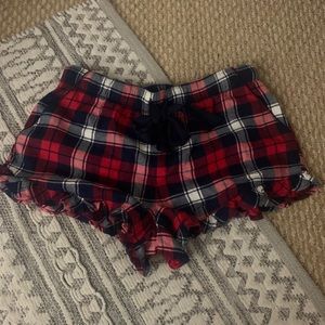 Aerie plaid ruffle shorts